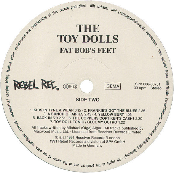 Toy Dolls : Fat Bob's Feet (LP, Album)