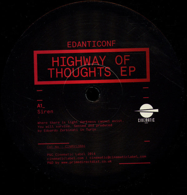 Edanticonf : Highway Of Thoughts EP (12&quot;, EP)