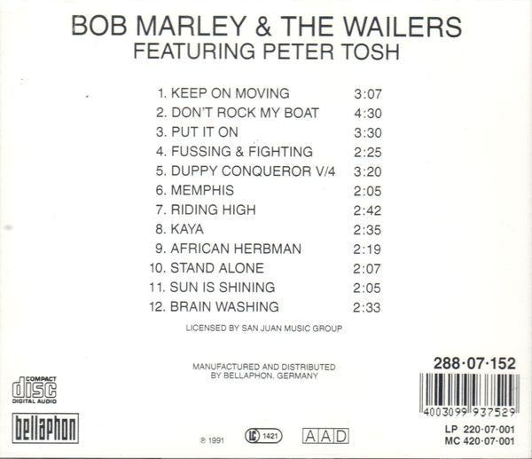 Bob Marley &amp; The Wailers Featuring Peter Tosh : Bob Marley &amp; The Wailers Featuring Peter Tosh (CD, Album, RE)