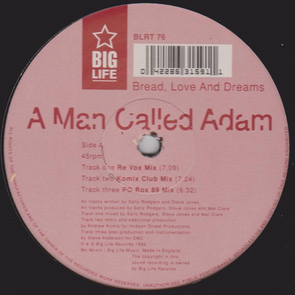 A Man Called Adam : Bread, Love And Dreams (12&quot;, Single)