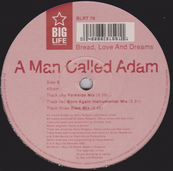 A Man Called Adam : Bread, Love And Dreams (12&quot;, Single)
