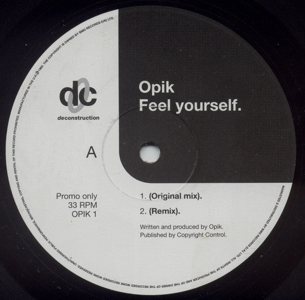 Opik : Feel Yourself (12", Promo)