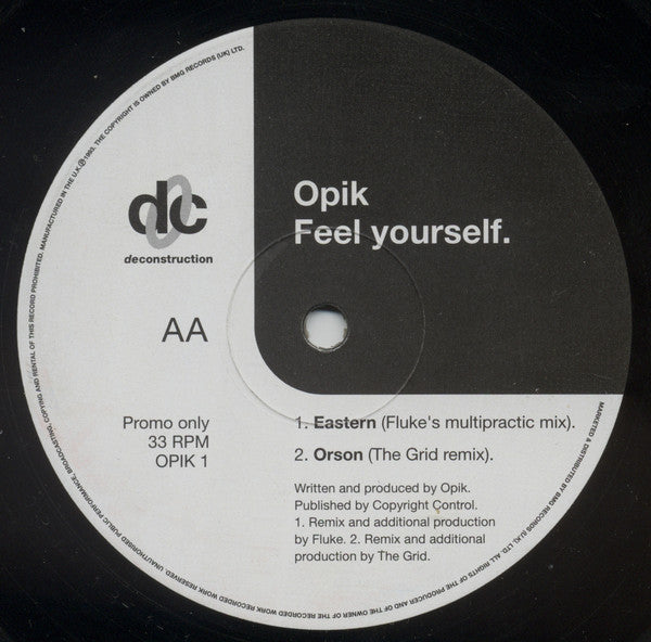 Opik : Feel Yourself (12", Promo)