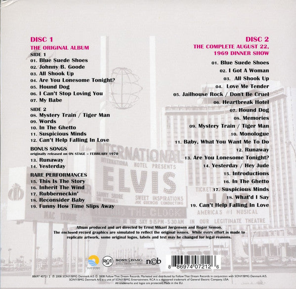 Elvis Presley : Elvis In Person At The International Hotel  (2xCD, Album, RE, RM, S/Edition, 7&quot; )