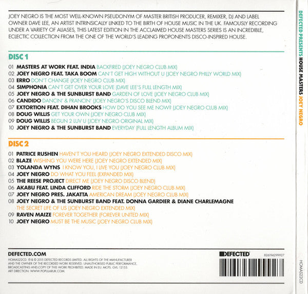 Joey Negro : House Masters (2xCD, Comp)