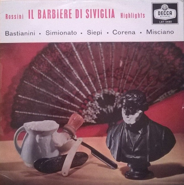 Rossini*, Bastianini* . Simionato*, Siepi*, Corena*, Misciano* : Il Barbiere Di Siviglia Highlights (LP, Mono)