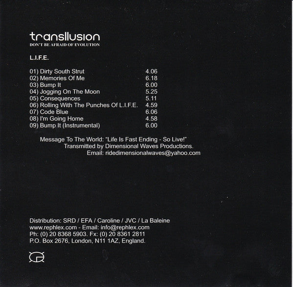 Transllusion : L.I.F.E. (CD, Album)