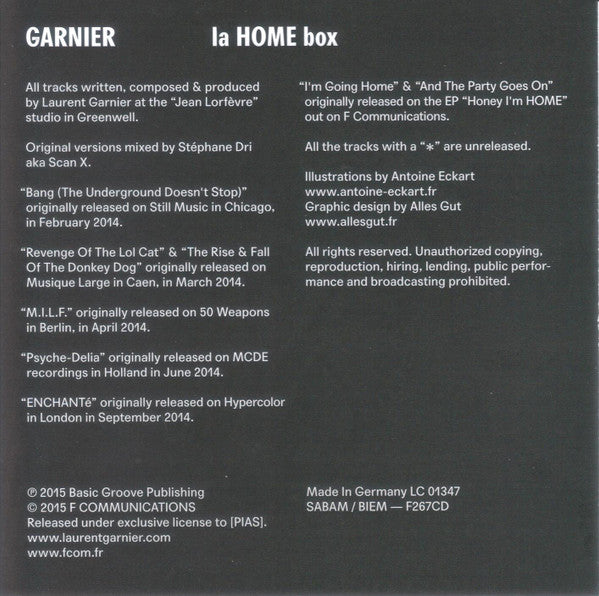 Laurent Garnier : La Home Box (CD, Album, Comp)