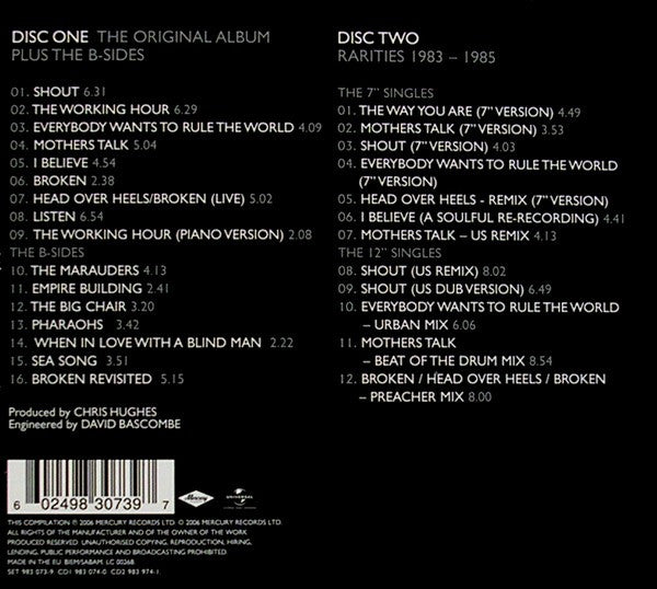 Tears For Fears : Songs From The Big Chair (CD, Album, RE + CD, Comp + RM)