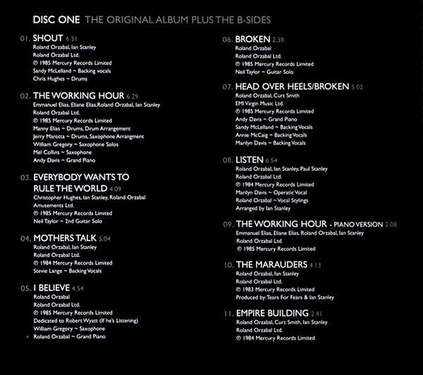 Tears For Fears : Songs From The Big Chair (CD, Album, RE + CD, Comp + RM)