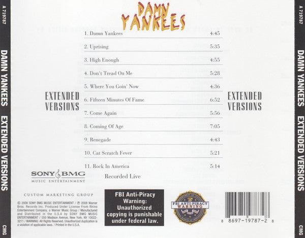Damn Yankees : Extended Versions (CD, Album)