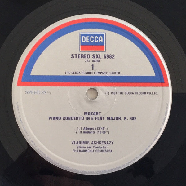 Mozart* - Vladimir Ashkenazy, Philharmonia Orchestra : Piano Concerto No.22, K.482 / Concert Rondo K.382 (LP)
