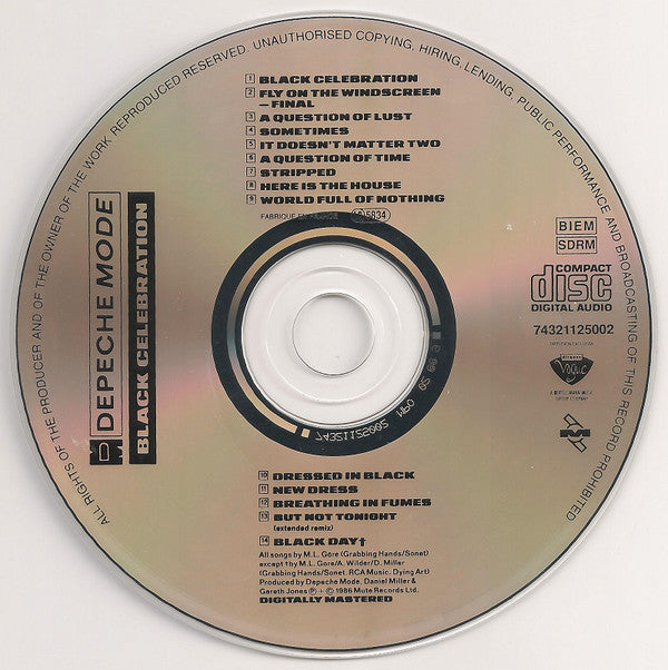Depeche Mode : Black Celebration (CD, Album, RE)