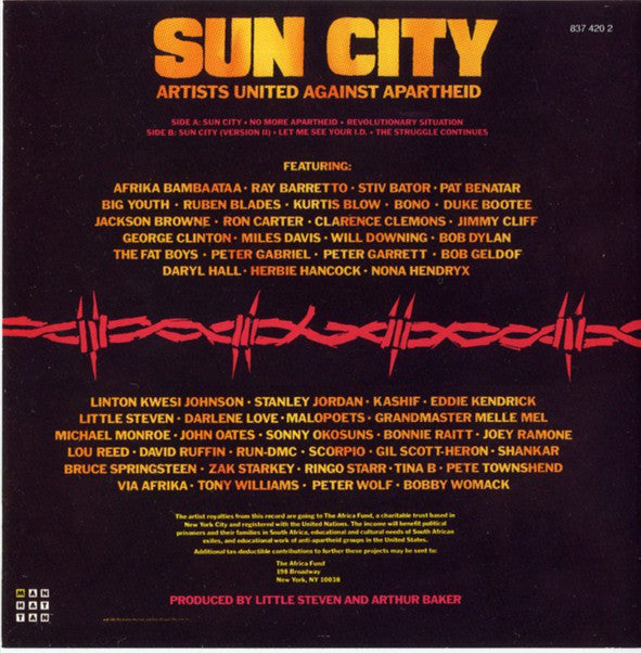 Artists United Against Apartheid : Sun City (CD, Album, Ltd, Num, RE)