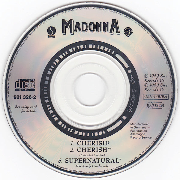 Madonna : Cherish (CD, Mini, Single)
