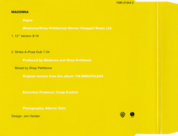 Madonna : Vogue (CD, Single, RE)