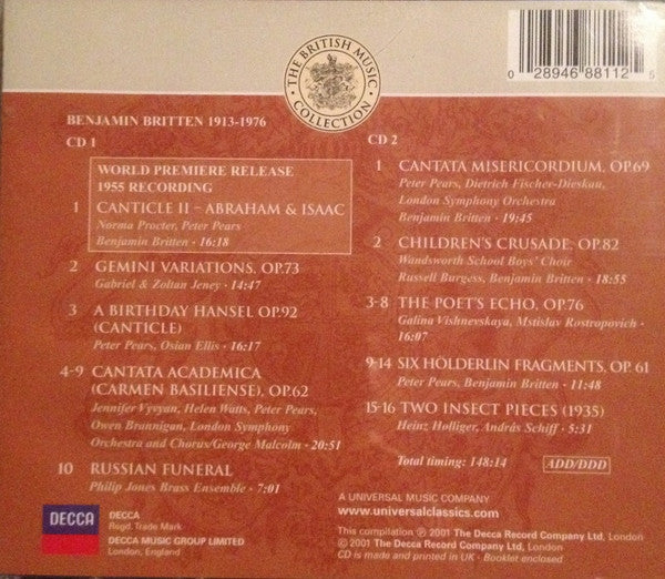 Benjamin Britten : The Rarities (2xCD, Comp)