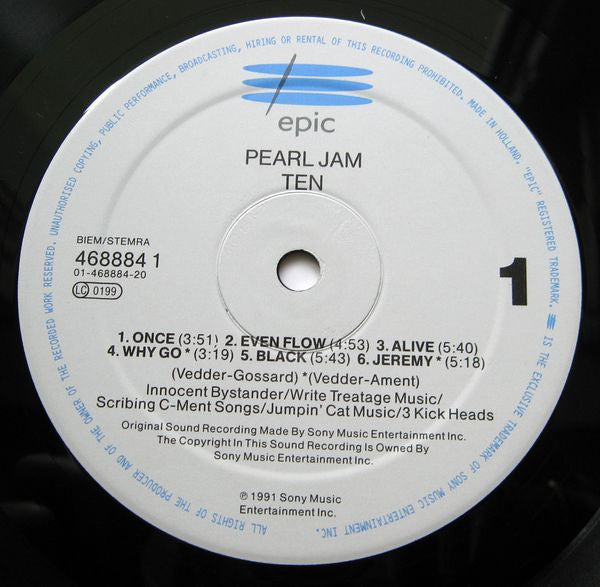 Pearl Jam : Ten (LP, Album)
