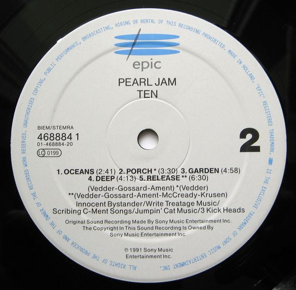 Pearl Jam : Ten (LP, Album)