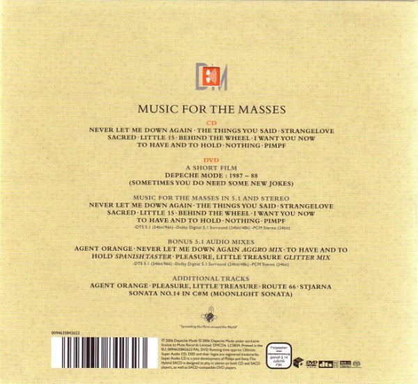 Depeche Mode : Music For The Masses (SACD, Hybrid, Multichannel, Album, RE + DVD-V, Alb)