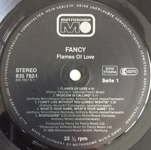 Fancy : Flames Of Love (LP, Album)