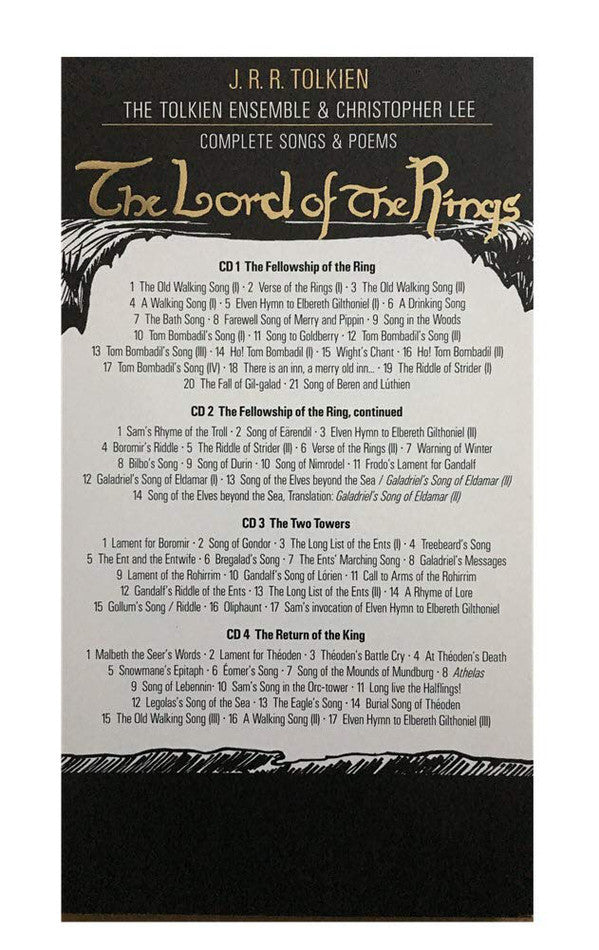 The Tolkien Ensemble &amp; Christopher Lee : The Lord Of The Rings: Complete Songs &amp; Poems (4xCD, Album, Ltd, Dig + Box, 24 )
