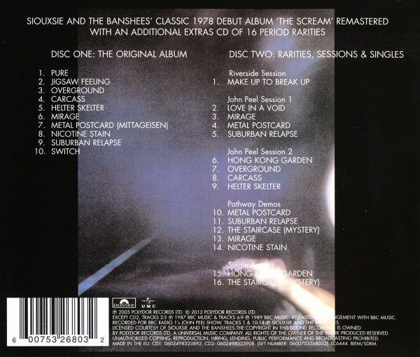Siouxsie And The Banshees* : The Scream (CD, Album, RE + CD, Comp + RM, RP)
