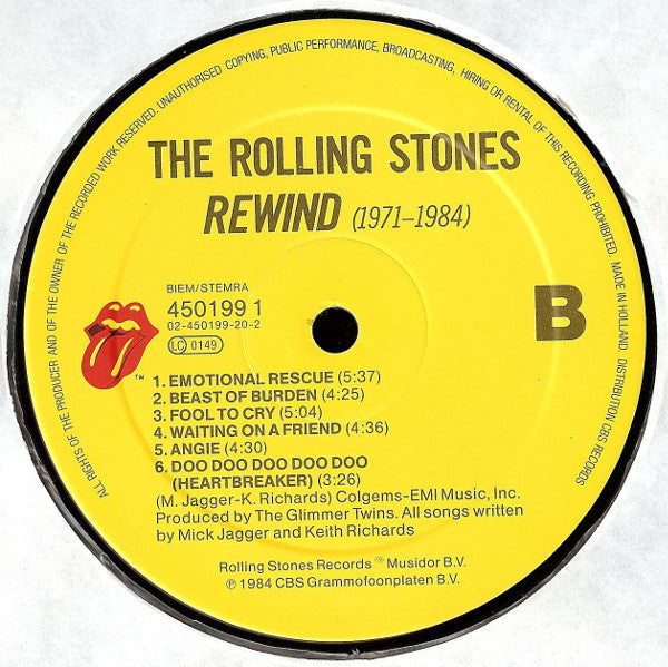 The Rolling Stones : Rewind (1971-1984) (LP, Comp, RE)