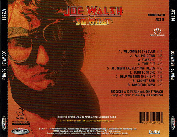 Joe Walsh : So What (SACD, Hybrid, Album, Ltd, Num, RE, RM)