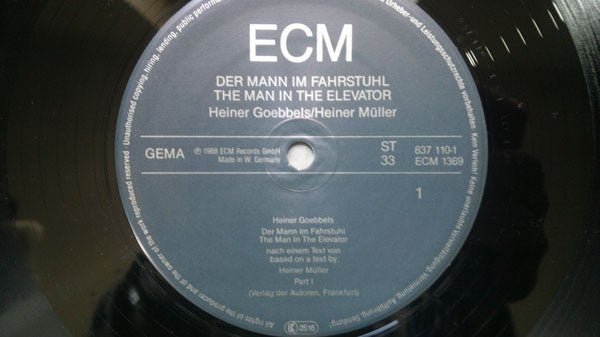 Heiner Goebbels / Heiner Müller : Der Mann Im Fahrstuhl (LP, Album)