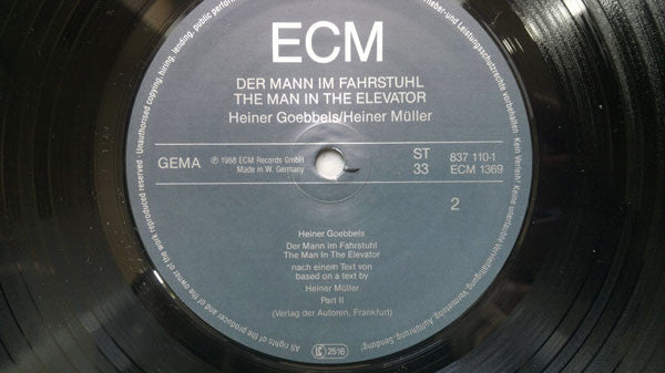 Heiner Goebbels / Heiner Müller : Der Mann Im Fahrstuhl (LP, Album)