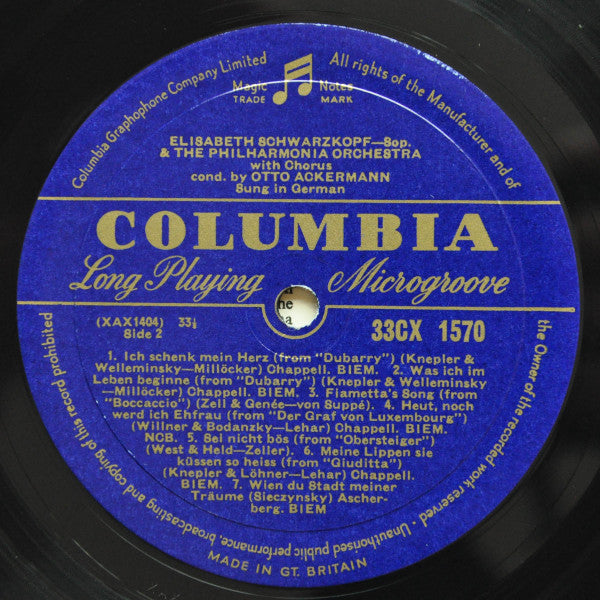 Elisabeth Schwarzkopf / Philharmonia Chorus &amp; Orchestra* Conducted By Otto Ackermann : Elisabeth Schwarzkopf Sings Operetta (LP, Mono)