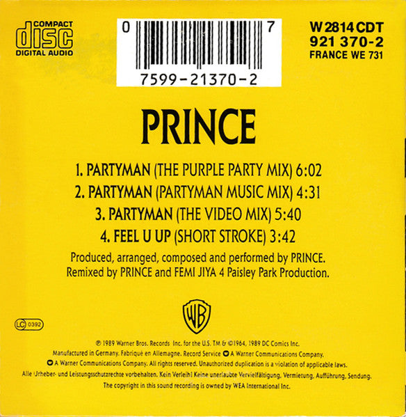 Prince : Partyman (Remixes) (CD, Mini, Single)
