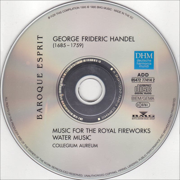 George Frideric Handel* - Collegium Aureum : Music For The Royal Fireworks / Water Music (CD, Comp)