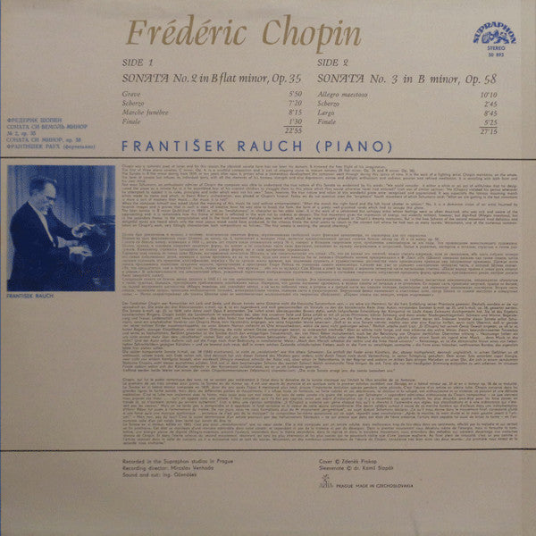 Chopin*, František Rauch : Piano Sonatas Nos. 2 And 3 (LP)