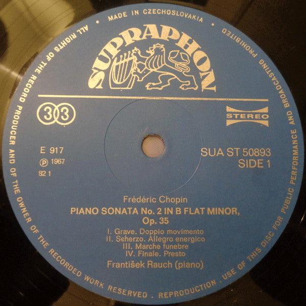 Chopin*, František Rauch : Piano Sonatas Nos. 2 And 3 (LP)