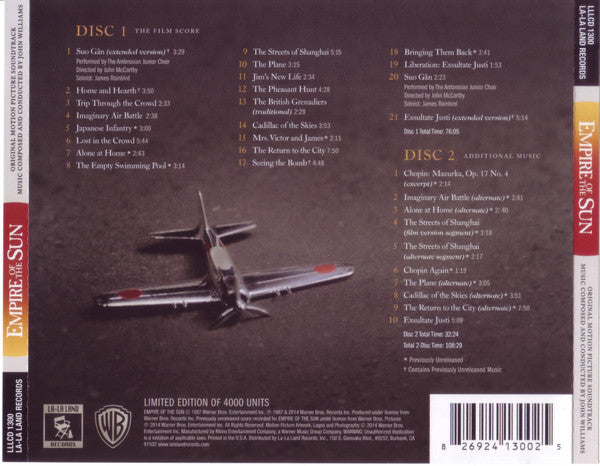 John Williams (4) : Empire Of The Sun (Original Motion Picture Soundtrack) (2xCD, Album, Ltd, RE, RM)