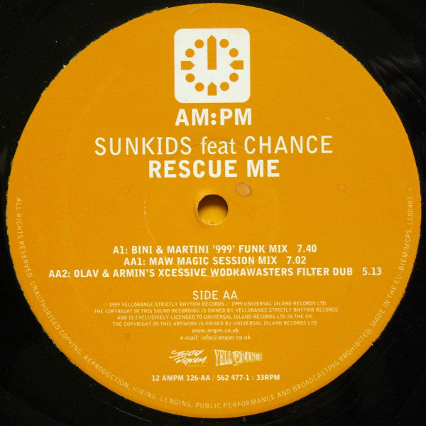Sunkids Feat Chance : Rescue Me (12&quot;)