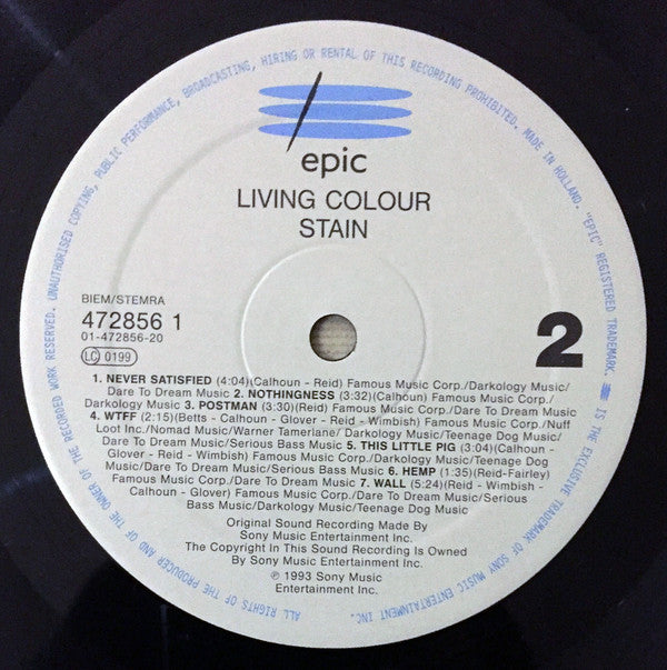 Living Colour : Stain (LP, Album)