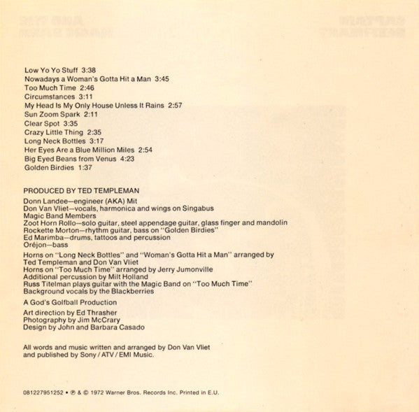 Captain Beefheart And The Magic Band : Clear Spot (CD, Album, RE)