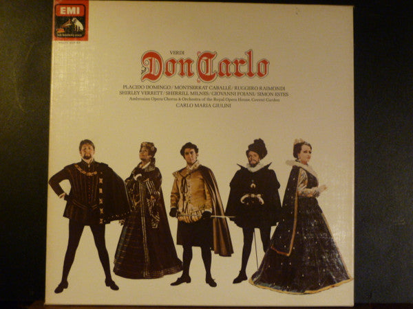 Giuseppe Verdi &#39; Placido Domingo &#39; Montserrat Caballé &#39; Ruggero Raimondi &#39; Shirley Verrett &#39; Sherrill Milnes &#39; Giovanni Foiani &#39; Simon Estes - The Ambrosian Opera Chorus &amp; Orchestra Of The Royal Opera House, Covent Garden : Carlo Maria Giulini : Don Carlo (4xLP, RP + Box)