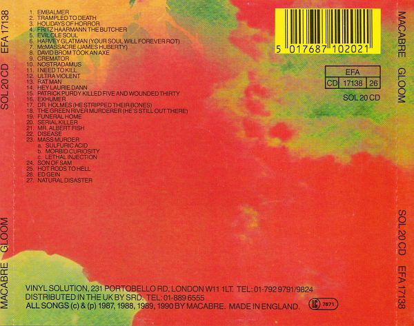 Macabre : Gloom (CD, Album, Comp, RP)