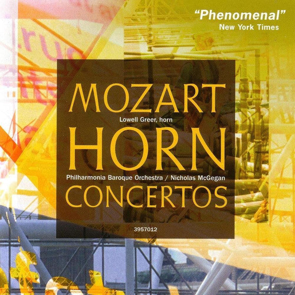 Mozart* - Lowell Greer, Philharmonia Baroque Orchestra, Nicholas McGegan : Horn Concertos (CD, Album, RE)