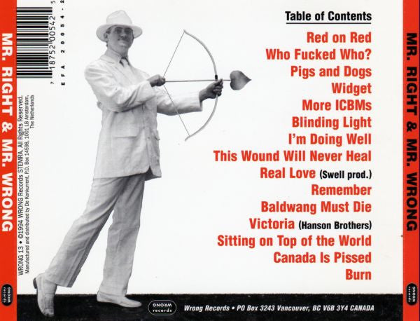 Nomeansno Present: Mr. Right (2) &amp; Mr. Wrong (2) : One Down And Two To Go (CD)
