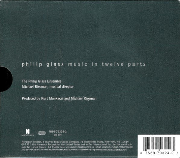 Philip Glass : Music In Twelve Parts (3xCD, Album)
