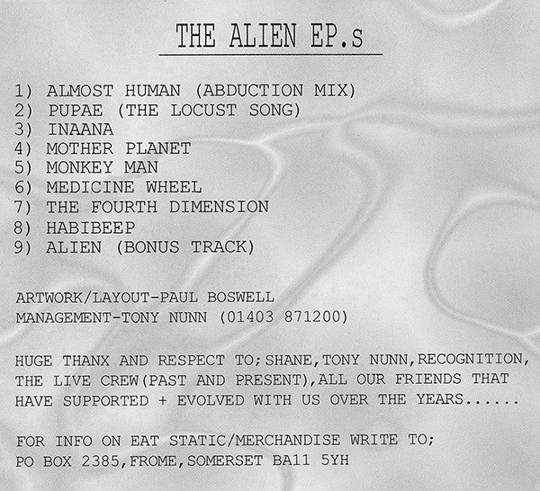 Eat Static : The Alien E.P.s (CD, Comp)