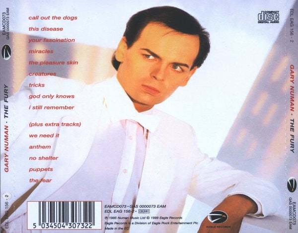 Gary Numan : The Fury (CD, Album, Ltd, RE, RM)