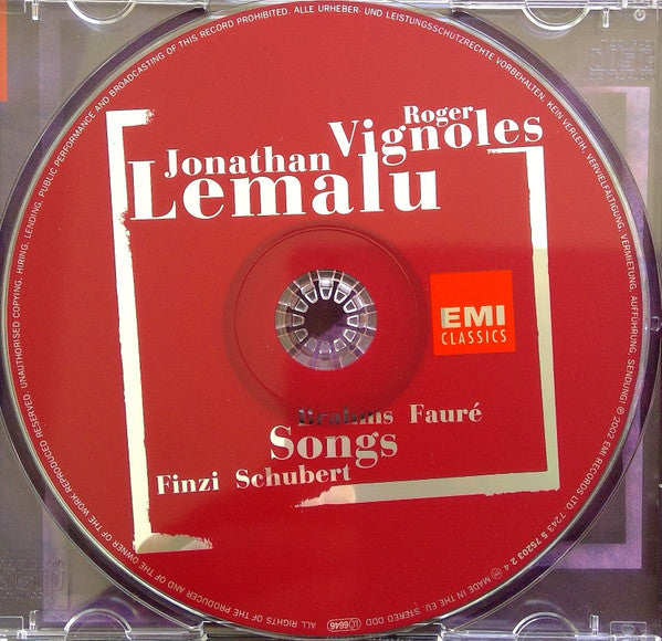 Jonathan Lemalu, Roger Vignoles : Songs (Brahms, Fauré, Finzi, Schubert) (CD)