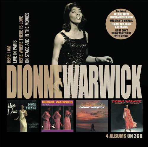 Dionne Warwick : Here I Am + Dionne Warwick In Paris + Here Where There Is Love + On Stage And In the Movies (2xCD, Comp)