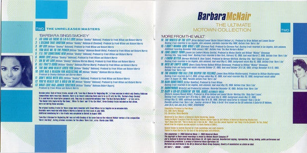 Barbara McNair : The Ultimate Motown Collection (2xCD, Comp, RM)